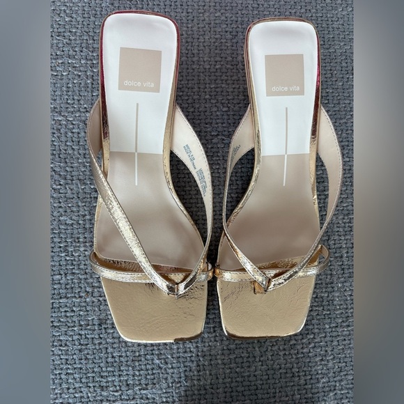 Dolce Vita Brevel Heeled Sandals – Gold Leather8.5 – Brand New in Box - Picture 6 of 13